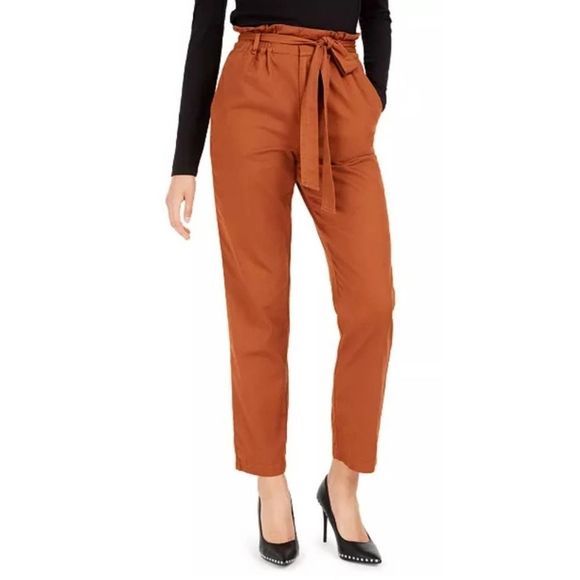 Bar III Pants - Becca Tilley x Bar III Paperbag Waist Cotton Pants